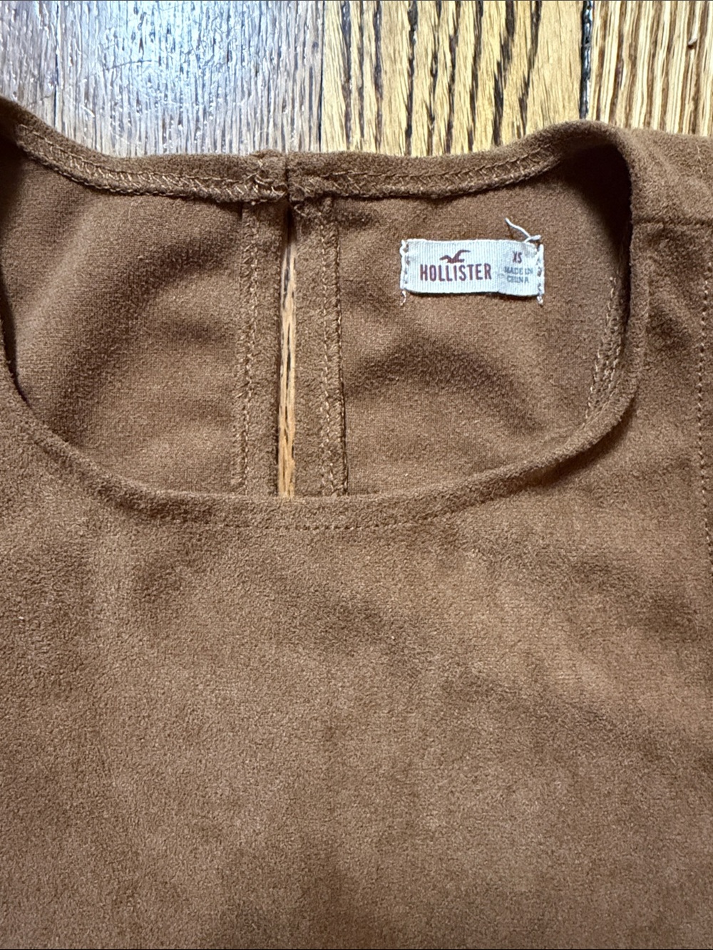 Hollister Brown Suede-Look Sleeveless Top - Picture 2 of 6